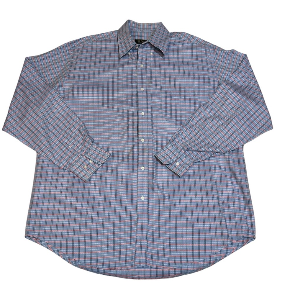 Bobby Jones Collection Woven in Italy Long Sleeve Button Down Shirt Plaid Sz XL